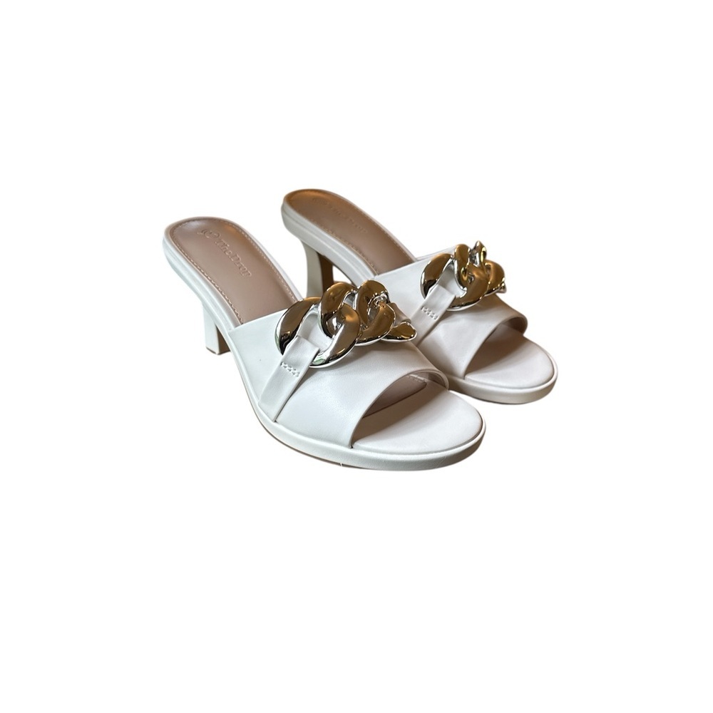 ✨ The Drop White Mules with Silver Chain | Size 7.5 - Picture 2 of 8